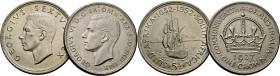 AUSTRALIA. Jorge VI. Corona. 1937. ÁFRICA DEL SUR. Jorge VI. 5 chelines. 1652-1952…Lote de 2