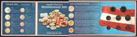 AUSTRIA. Euro set de 2 euros a 1 céntimo. 2002. Cartera de la M.Osterreich. Lote de 8