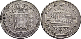 BRASIL. Juan Príncipe Regente. Reacuñado por 960 reis ¿en Bahía? en 1815. Tono