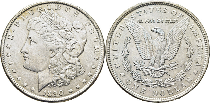 EE.UU/USA. Morgan. 1 dólar. 1890. K110 (39$). Marquitas. Leve superficial verdín...