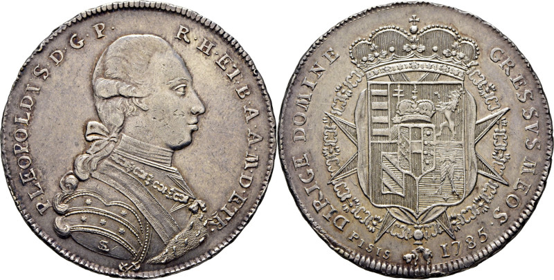 ITALIA TOSCANA. Leopoldo I. Francescone. Pisa. 1785. K24.4 (175$). Mínimas marqu...