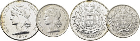 PORTUGAL. República. 1 escudo y 50 centavos. 1916 y 1916. SC- y casi SC-. Lote de 2