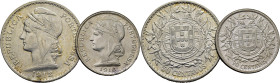 PORTUGAL. 20 y 50 centavos. 1916 y 12. Cabeza de la República. Lote de 2