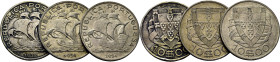 PORTUGAL. 10 escudos. Nao y escudo. 1932 y 1934 (2). Lote de 3