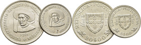 PORTUGAL. 5 y 20 escudos. Don Enrique el Navegante. 1960. EBC+/EBC. Lote de 2