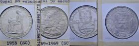 PORTUGAL. 20 y 50 escudos. 1953 y 1969. Renovación financiera y Vasco de Gama. Casi SC-. Lote de 2