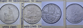PORTUGAL. 20 y 50 escudos. 1953 y 1969. Renovación financiera y Vasco de Gama. Casi SC- y SC-. Lote de 2