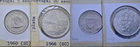 PORTUGAL. 5, 20 y 50 escudos. 1960, 1966 y 1969. Don Enrique, Puente Salazar y Vasco de Gama. Lote de 3