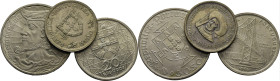 PORTUGAL. 5, 20 y 50 escudos. 1960, 1966 y 1969. Don Enrique, Puente Salazar y Vasco de Gama. Lote de 3