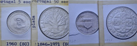 PORTUGAL. 50 y 5 escudos. 1971 y 1960. Banco de Portugal y Don Enrique. Lote de 2