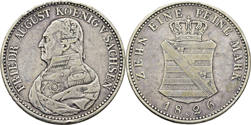 SAJONIA. Federico Augusto. Taler. 1826-S. K1096. Golpecito en canto. MBC o algo ...