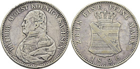 SAJONIA. Federico Augusto. Taler. 1826-S. Tono