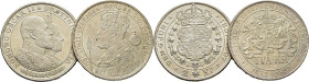 SUECIA. Óscar. 2 kro. 1897 y 1907. SC- y SC. Buena pareja. Lote de 2