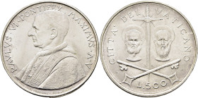 VATICANO. Pablo VI. 500 liras. 1967. Año V. San Pedro y San Pablo. SC