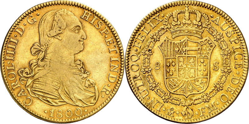 1800. Carlos IV. México. FM. 8 escudos. (AC. 1641) (Cal.Onza 1033). Acuñación al...