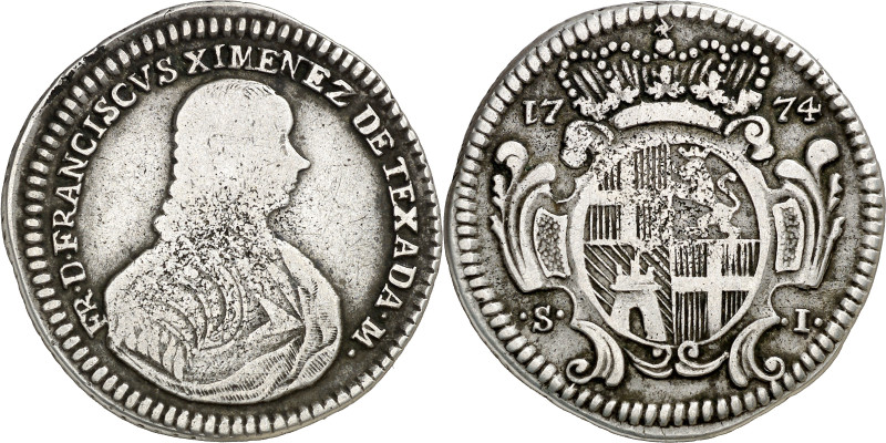 Orden de Malta. 1774. Francisco Ximénez de Texada (navarro). 1 escudo. (Gatt. 26...