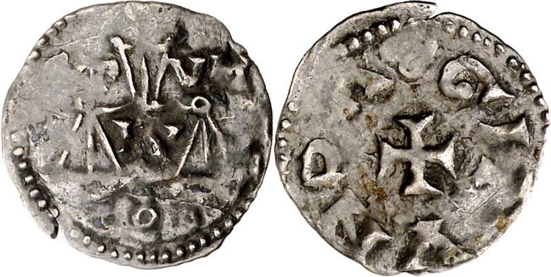 Comtat de Girona - Moneda episcopal. Anónimas del s. XI. Girona. Diner. (Cru.V.S...