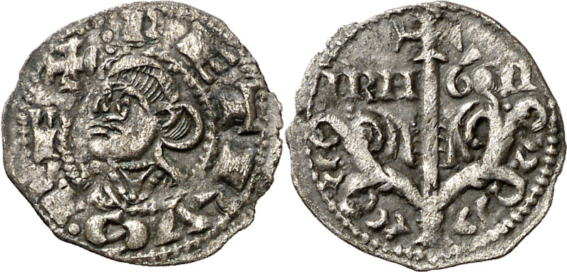 Pedro el de Huesca (1094-1104). Jaca. Óbolo. (Cru.V.S. 214) (R.Ros 3.5.9). Velló...