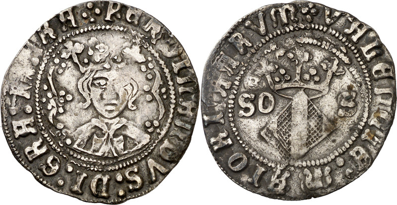 s/d (1521). Carlos I. Sogorb. 1 ral. (AC. 77) (Cru.C.G. 4153). Acuñada a nombre ...