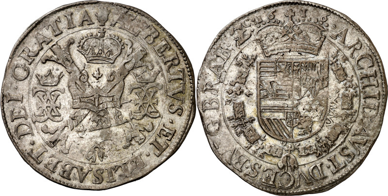 1616. Alberto e Isabel. Amberes. 1 patagón. (Vti. 348) (Vanhoudt 619.AN). Acuñad...