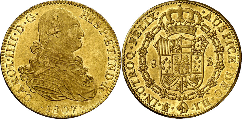 1807. Carlos IV. México. TH. 8 escudos. (AC. 1654) (Cal.Onza 1045). La marca de ...