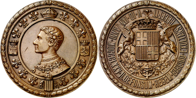 1875. Alfonso XII. Barcelona. Medalla. (Cru.Medalles 647b) (RAH 673) (Ruiz Trape...