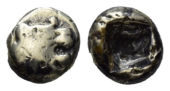 KINGS of LYDIA. Alyattes. Circa 610-560 BC. EL Hemihekte – 1/12 Stater (7mm, 0.9...