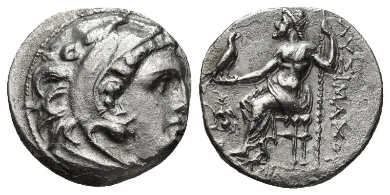 KINGS of THRACE, Macedonian. Lysimachos. 305-281 BC. AR Drachm (17mm, 4.20 g). I...