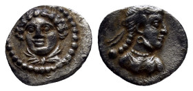 CILICIA. Tarsos. Tarkumuwa (Datames), Satrap of Cilicia and Cappadocia, (Circa 384-361/0 BC). AR Obol (10mm. 0.70 g) Head of female facing slightly to...
