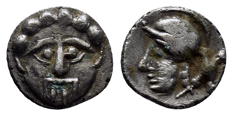 Pisidia. Selge circa 350-300 BC. Obol AR (9mm, 0.60 g). Facing gorgoneion with p...