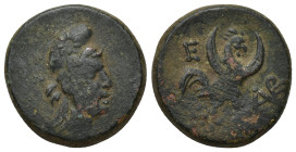 PONTOS. Zela. Time of Mithradates VI Eupator , circa 85-65 BC. AE (21mm, 8.11 g). Head of Mên or Mithras to right, wearing Phrygian cap. Rev. ZHΛITΩN ...
