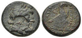PHRYGIA. Amorion. Ae (21mm, 9.10 g) (2nd-1st centuries BC). Sokrates and Aristodes, magistrates. Obv: Laureate head of Zeus right. c/m: KP, owl standi...