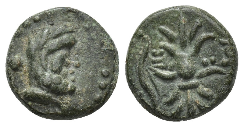 PISIDIA. Selge. Ae (12mm, 2.68 g) (2nd-1st centuries BC). Obv: Head of Herakles ...