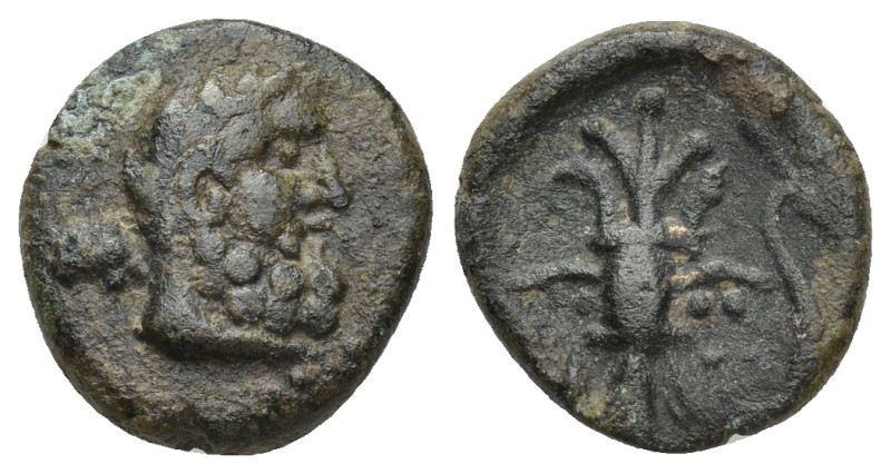 PISIDIA. Selge. Ae (14mm, 2.58 g) (2nd-1st centuries BC). Obv: Head of Herakles ...