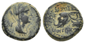 Seleukid Kingdom. Antiochos IV Epiphanes. 175-164 B.C. AE (14mm, 3.50 g). Ake-Ptolemaïs mint, struck ca. 175-173 B.C. Diademed, veiled, and draped bus...