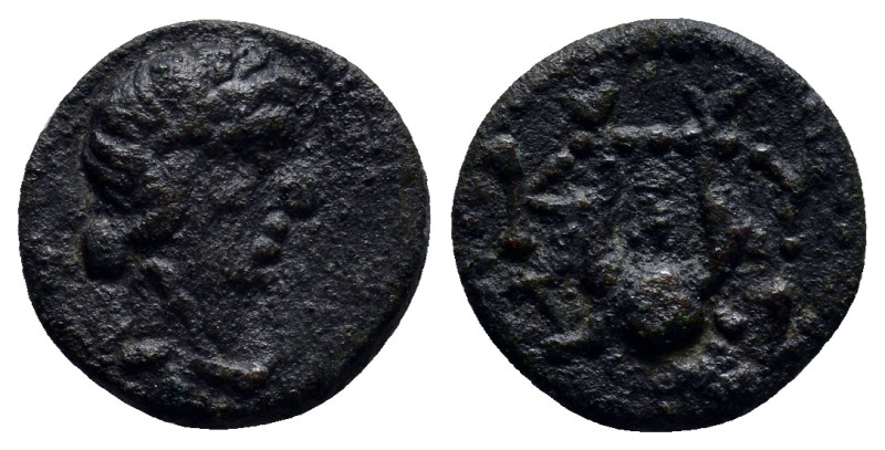 MYSIA, Kyzikos (Circa 1st century BC) AE Bronze (13mm, 2.00 g) Obv: Draped bust ...
