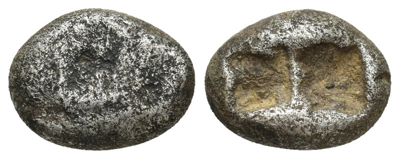 Lydia. Sardes. Kroisos circa 560-546 BC. 1/3 Siglos AR (13mm, 3.10 g) Confronted...