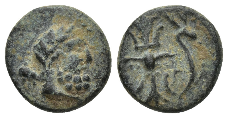 PISIDIA. Selge. Ae (13mm, 2.55 g) (2nd-1st centuries BC). Obv: Head of Herakles ...