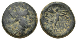 PHRYGIA. Apameia. Ae (15mm, 3.90 g) (Circa 88-40 BC). Attalos, son of Bianor, eglogistes Obv: Turreted head of Artemis-Tyche right, with bow and quive...