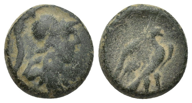 Cilicia, Soloi, 200-100 BC, AE (14mm, 3.88 g) Head of Athena to right, wearing c...