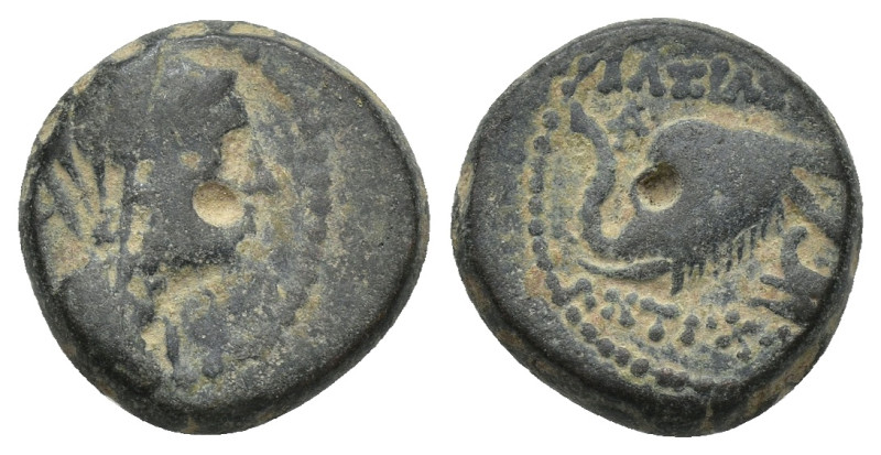 Seleukid Kingdom. Antiochos IV Epiphanes. 175-164 B.C. AE (14mm, 3.73 g). Ake-Pt...