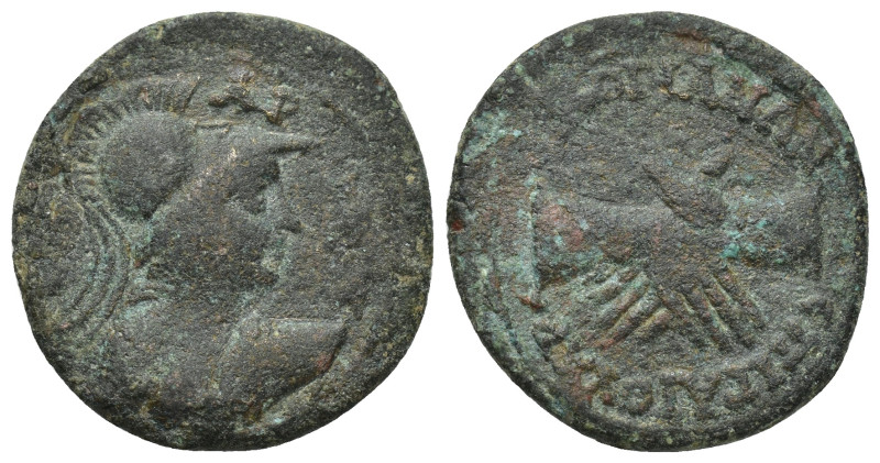 PHRYGIA, Amorium. 2nd-3rd centuries AD. Æ (24mm, 6.21 g). Gaius, archon. Helmete...