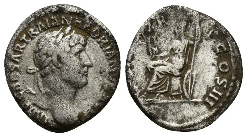 Hadrian AR Denarius. (17mm, 3.20 g) Rome, AD 119-122. IMP CAESAR TRAIAN HADRIANV...