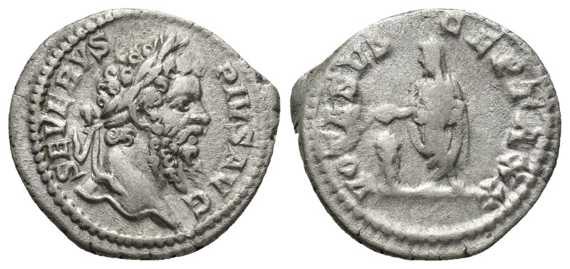 Septimius Severus (AD 193-211). AR denarius (18mm, 3.22 g). Rome, AD 198-202. SE...