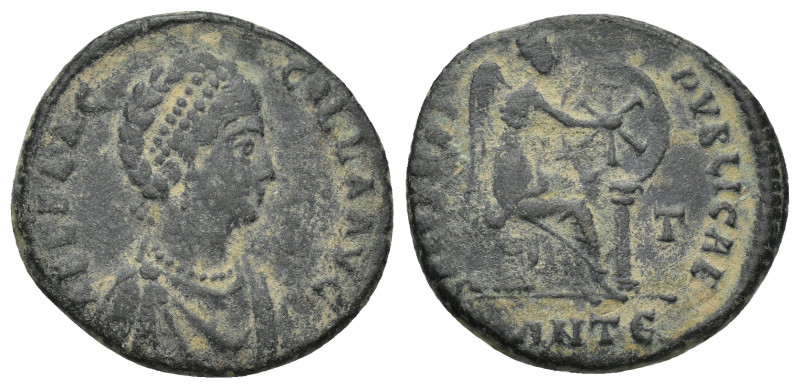 Aelia Flaccilla (Augusta, 379-386/8). Æ (21mm, 5.28 g). Antioch, 383-8. Draped b...