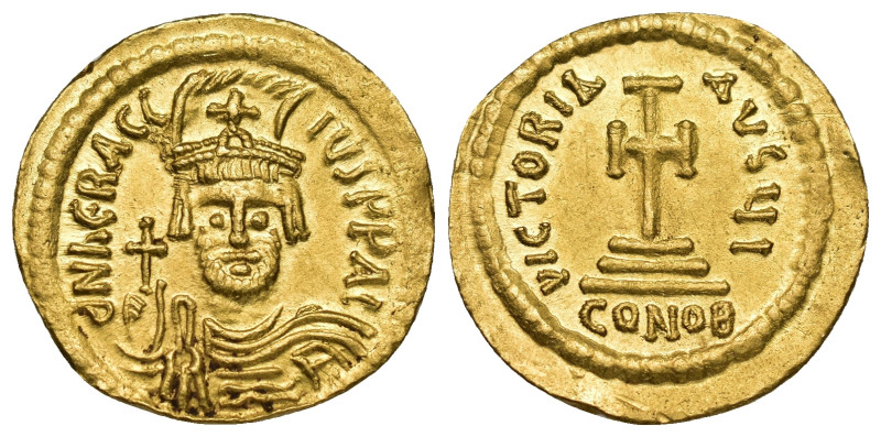 Heraclius, 610-641. Solidus (20.7mm, 4.40 g), Constantinople, I = 10th officina,...