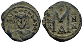 Leo V 'the Armenian' Æ Nummus. (22mm, 5.60 g) Constantinople, AD 813-820. LЄON bASIL, crowned and cuirassed bust facing with short beard, holding cros...