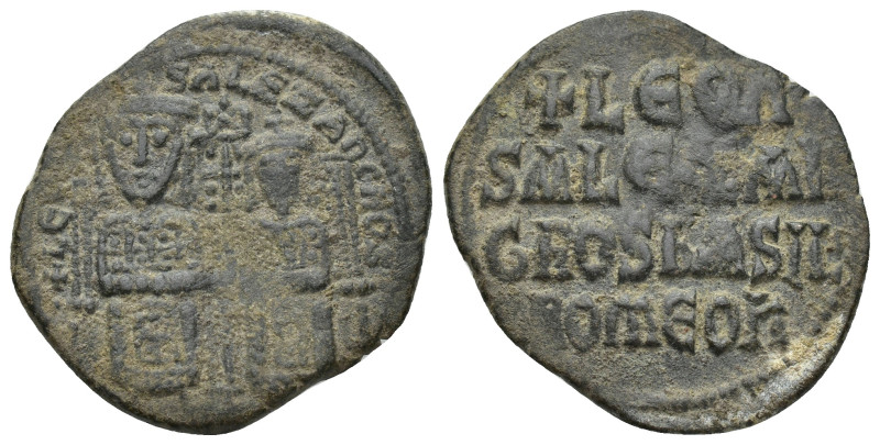 Leo VI the Wise, with Alexander. 886-912. Æ Follis (27mm, 6.29 g). Constantinopl...