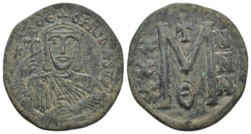 Theophilus Æ 40 Nummi. (27mm, 8.61 g) Constantinople, AD 829-842. ΘЄOFIL ЬASIL',...