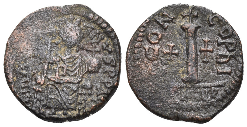 Justinian I. 527-565. Æ Decanummium (21mm, 4.72 g). Theoupolis (Antioch) mint, 2...
